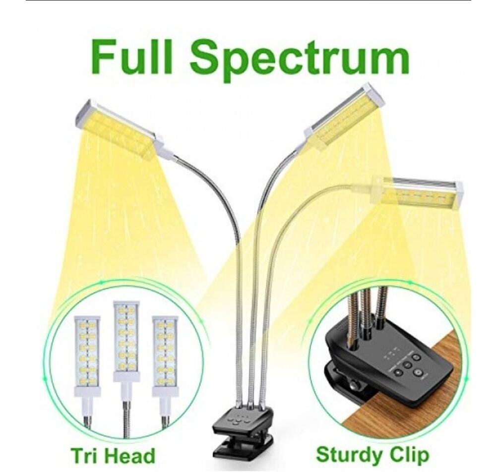 Grow Light for Indoor Plants, Full Spectrum Grow Lamp with Timer By VOGEK